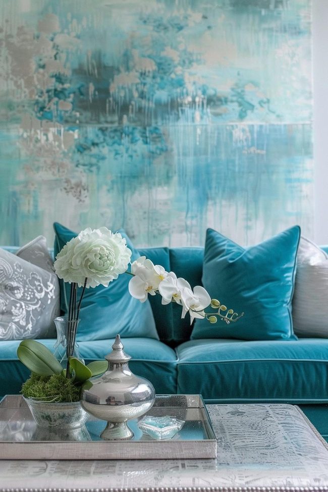 Gradient Blue Living Space