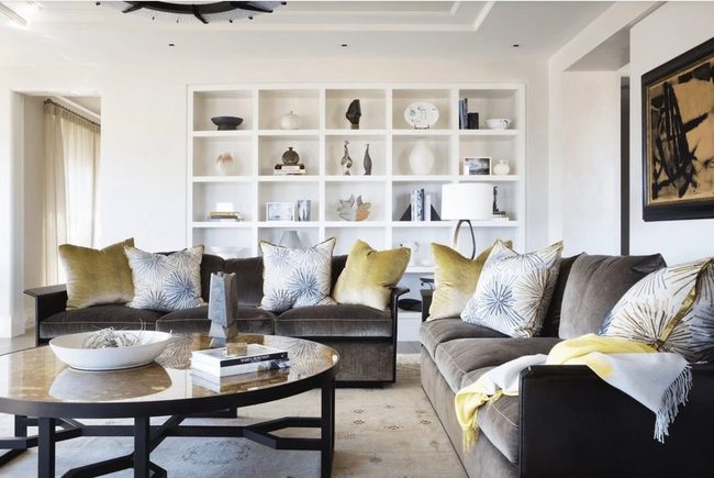 Yellow Accents Transform Gray Blue Spaces