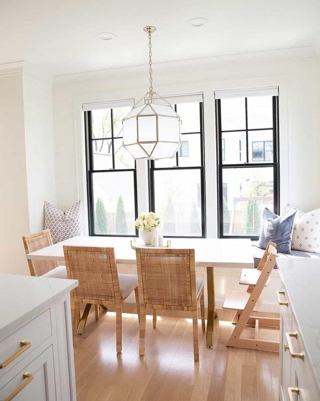 Gold Pendant Light Breakfast Nook