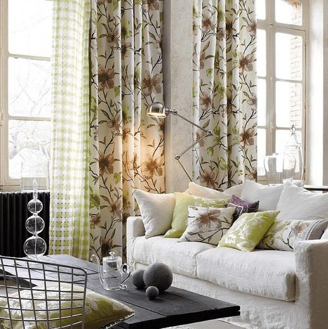 Green Floral Windows Open Room