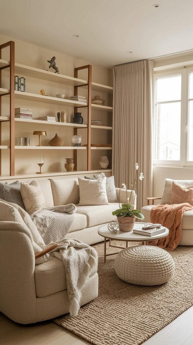 Beige Layers With Wood Accents