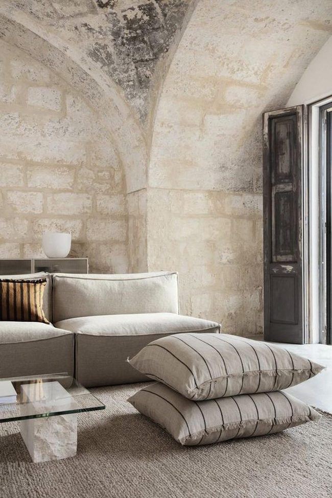 Stone Walls Warm Sunlight Simple Living