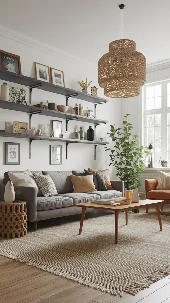 Layered Wood Shelves With Personal Meaning