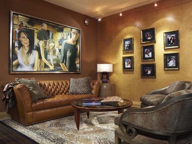 Golden Yellow Walls Brown Leather Foundation