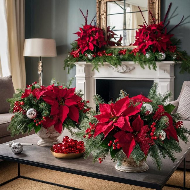 Red Poinsettias Transform Living Spaces Instantly