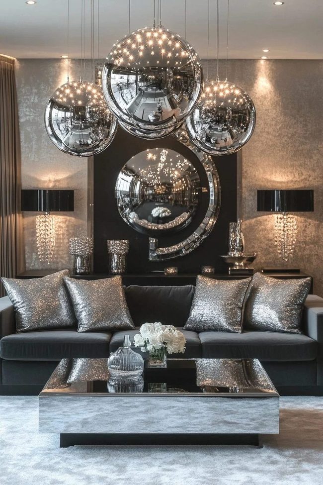 Silver Shimmer Meets Grey Sophistication