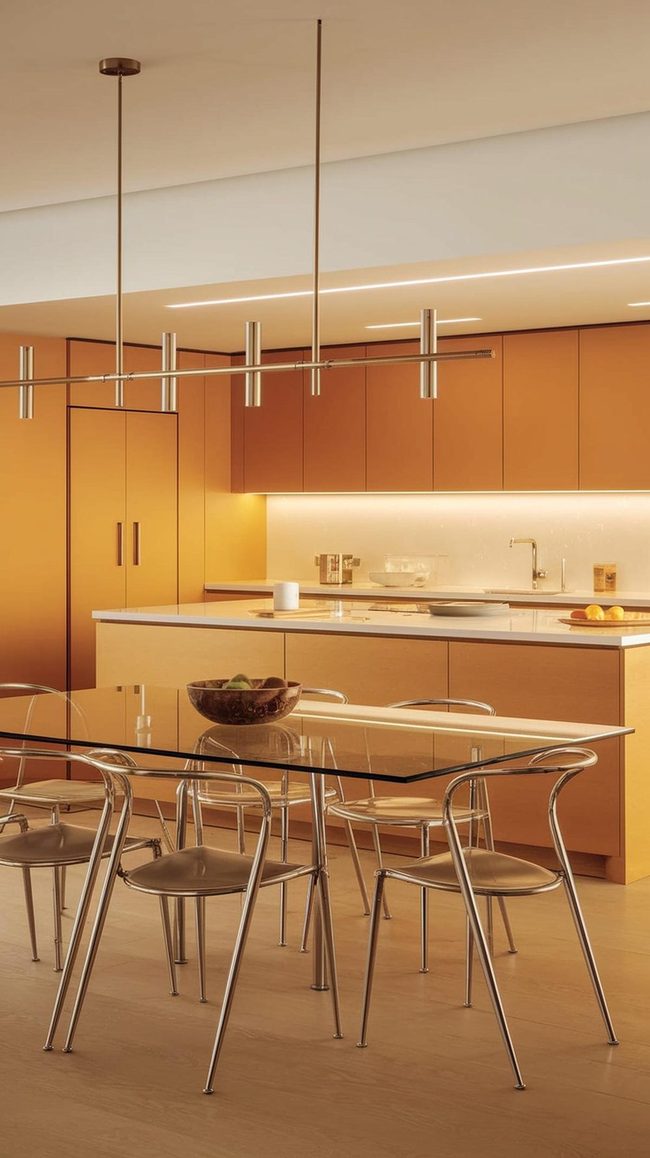 Clean Lines Open Kitchen Living