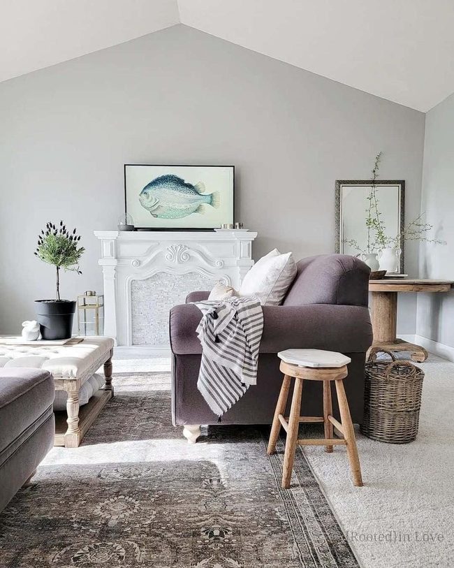 Plum Sofa Deep Living Room