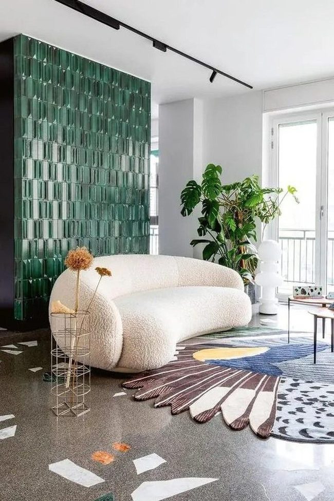 Feathered Rug Meets Modern Geometry