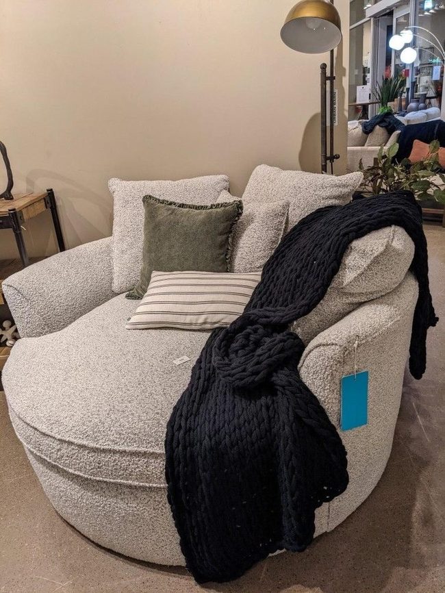 Chunky Knit Meets Smooth Upholstery