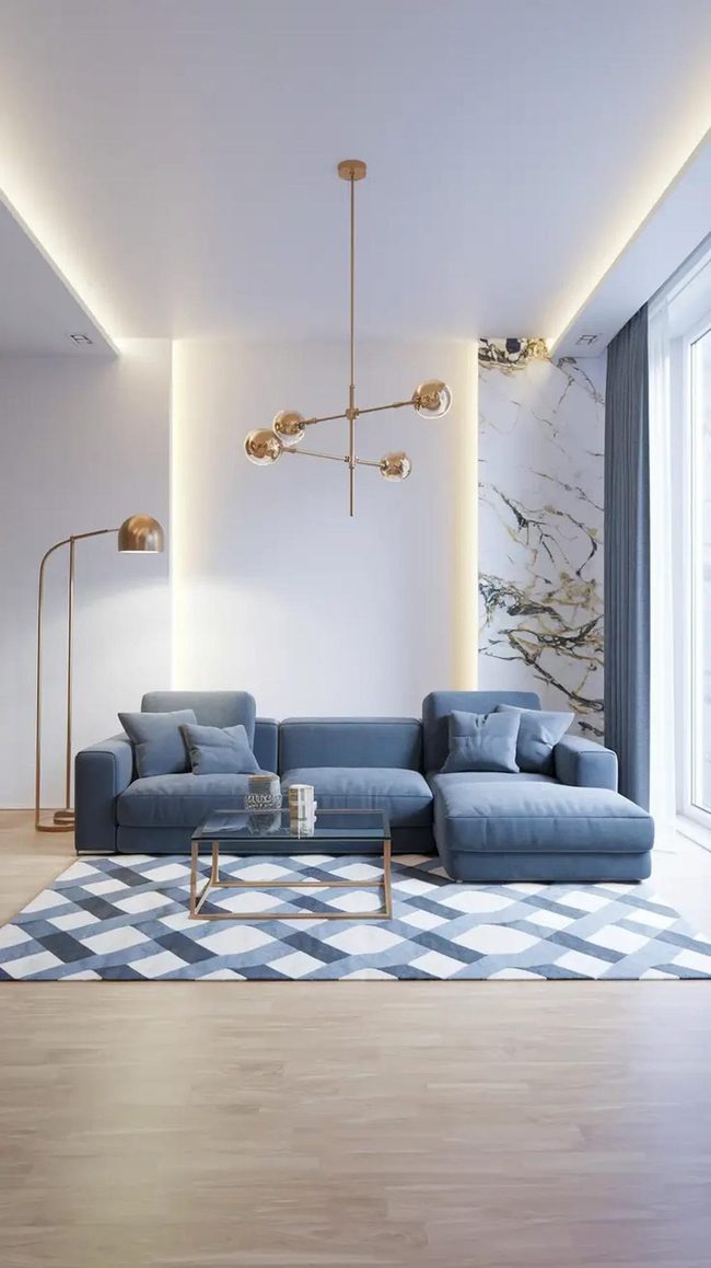 Marble Feature Wall Modern Living