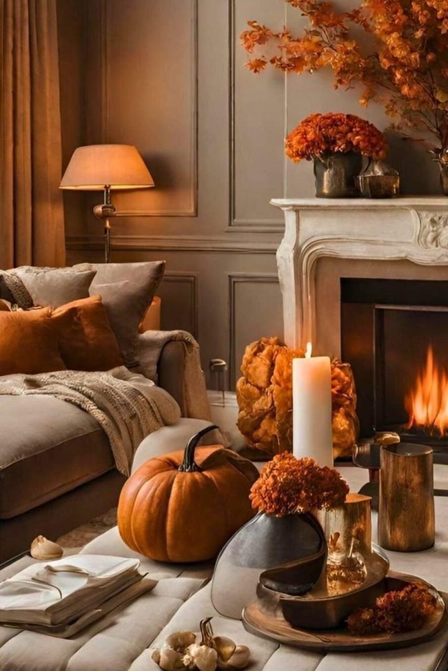 Rust Tones, Flickering Flames, Autumn Gathering