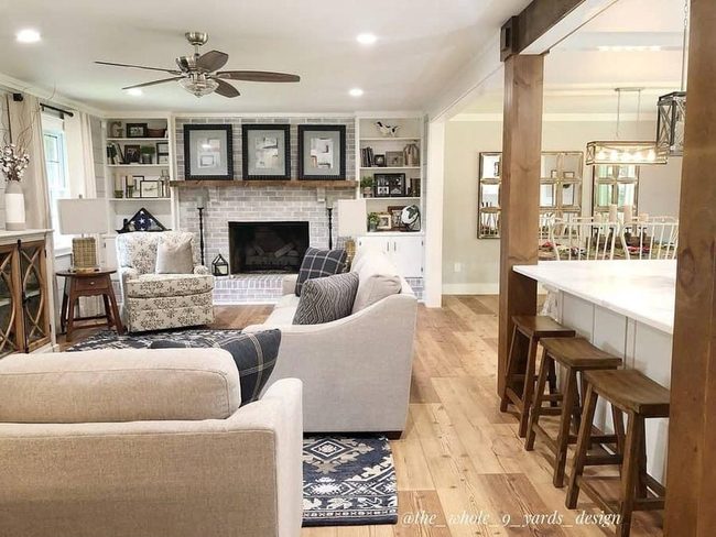 Wooden Columns Frame Open Living