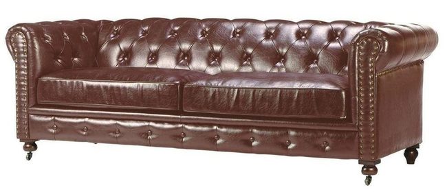 Brass Studded Leather Two-Seater