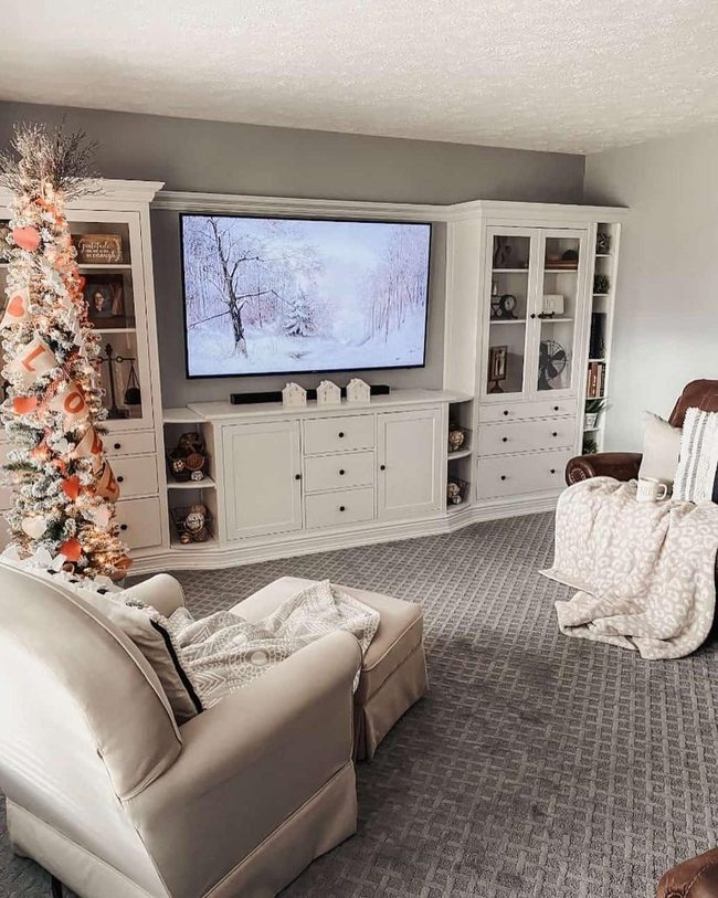 White Cabinet Tv Room Comfort