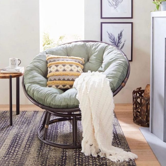 Round Woven Rattan Statement Chair