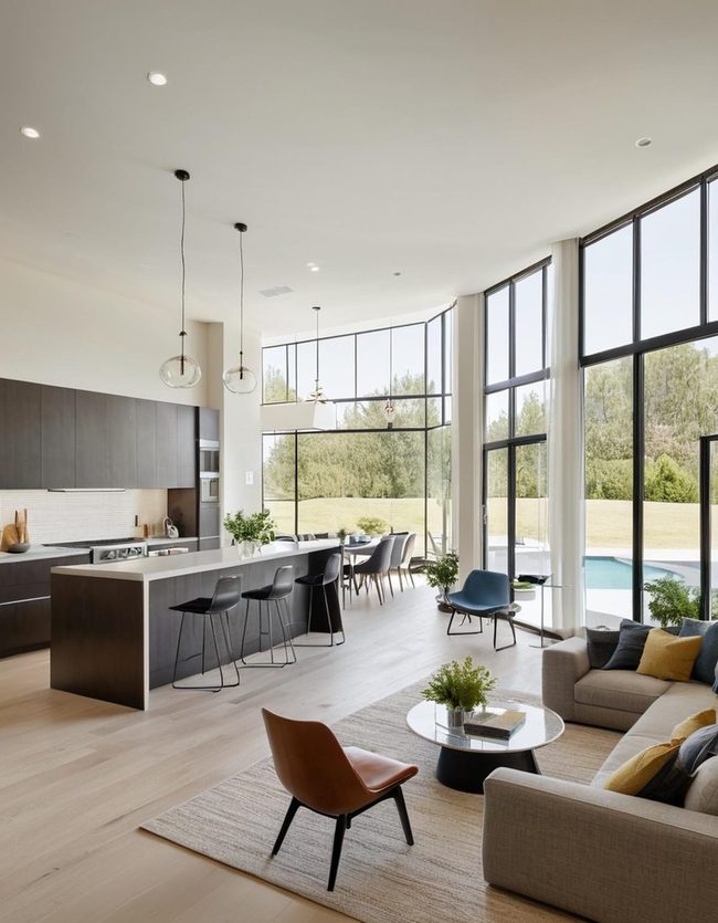 Connected Cooking Space and Living Flow