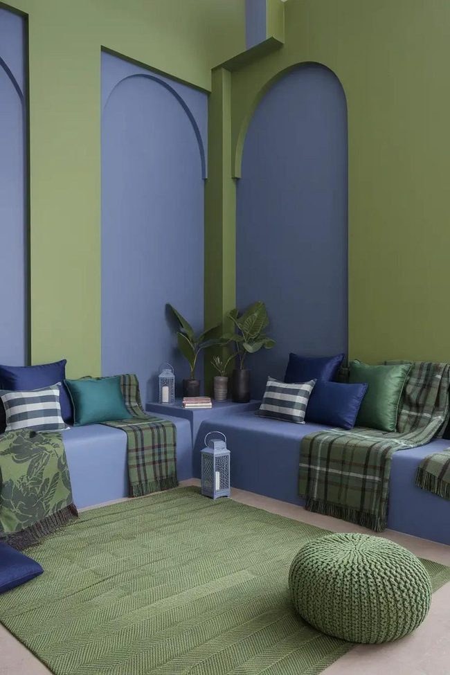 Plaid Throws Meet Green Geometry