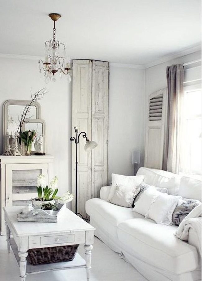 Cream Sofa Meets Vintage Doors