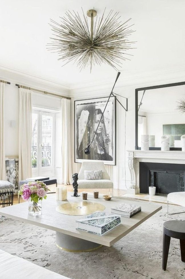 Sunlit Space With Starburst Chandelier