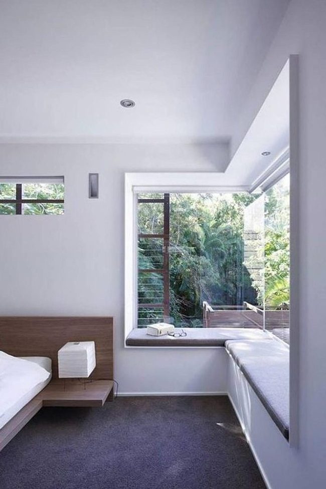 Nature View Dark And White Bedroom