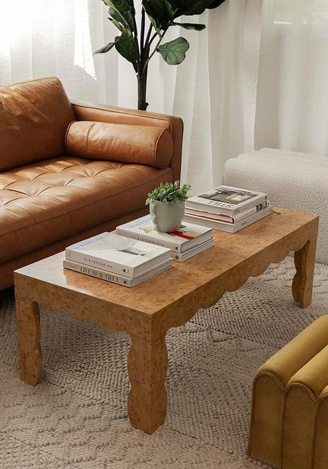 Brown Leather Sofa Sunlit Living