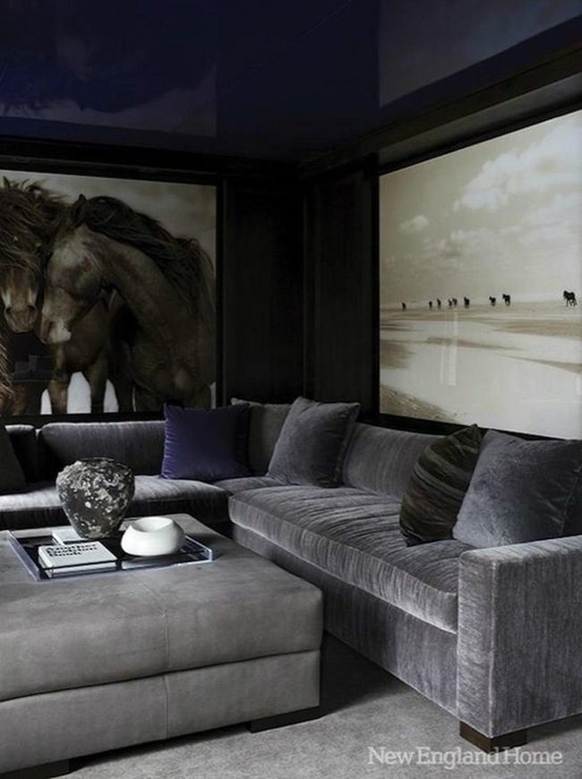 Soft Gray Velvet Living Space