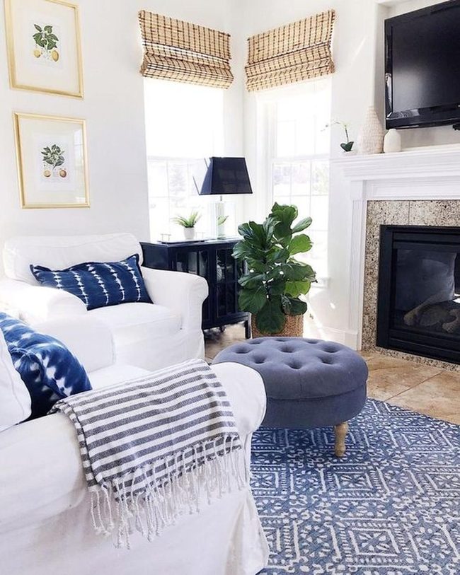 White Light And Navy Stripes