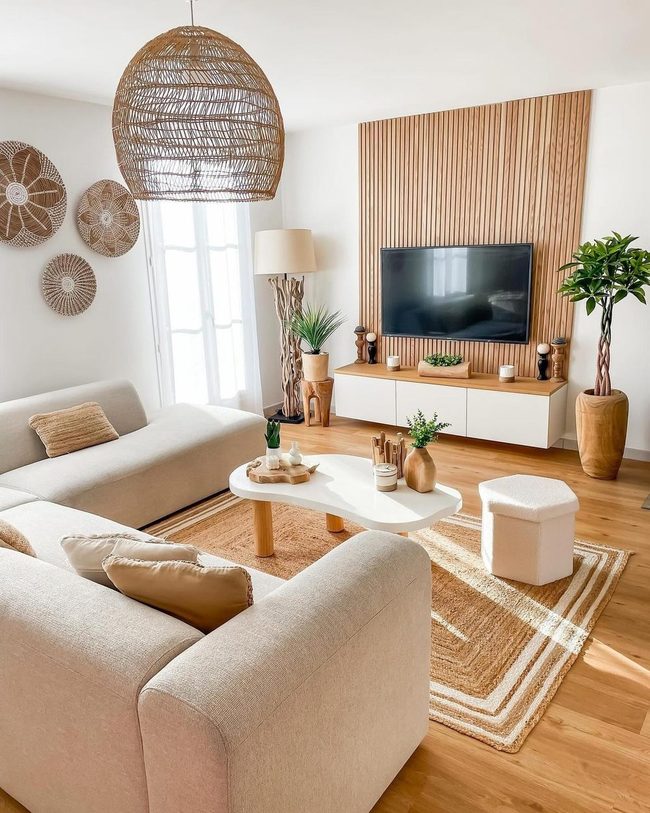 Patterned Rugs Over Natural Wood