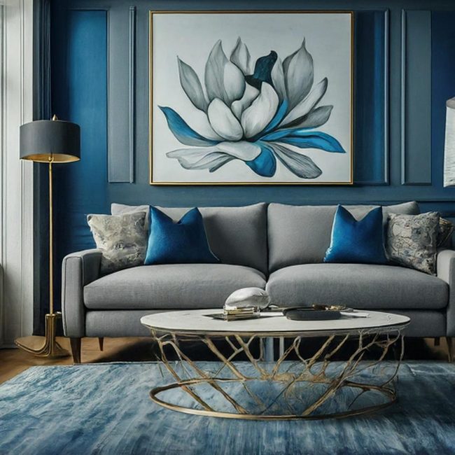 Blue And White Rug Statement