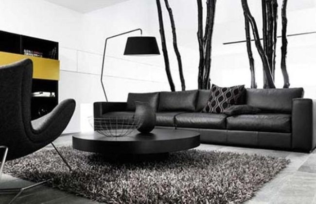 Dark Branches Modern Living Space