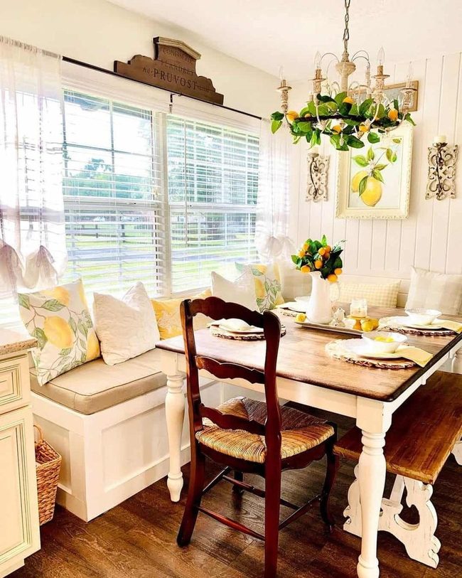 Sunny Yellow Lemon Dining Space