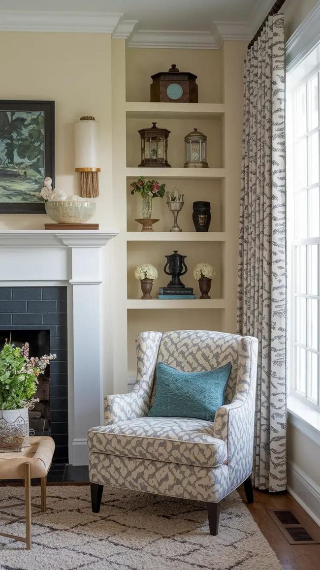 Antique Collections In Corner Alcoves