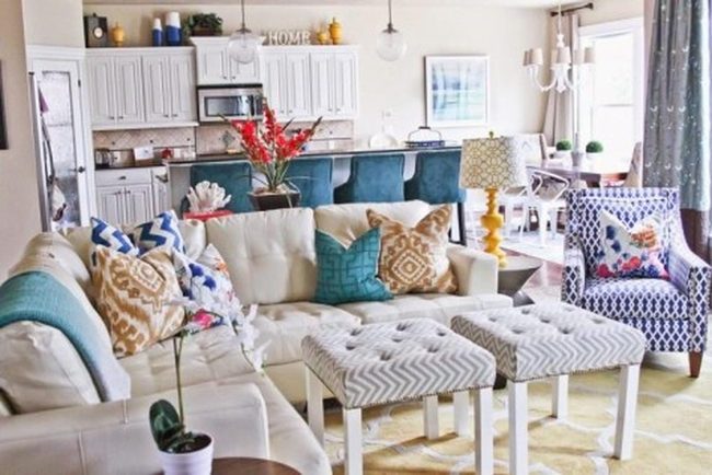 Sunlit Rooms, Blue And Cream