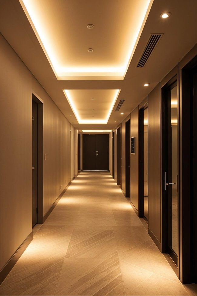 Layered Glow Transforms Hallways