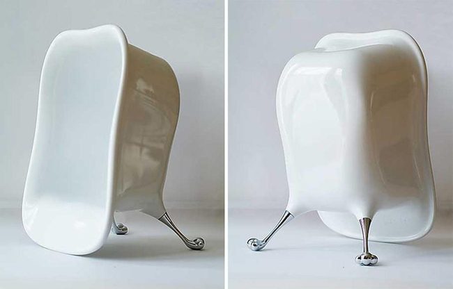 White Sphere-Leg Statement Chair
