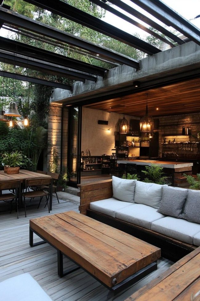 Steel And Concrete Outdoor Living Living