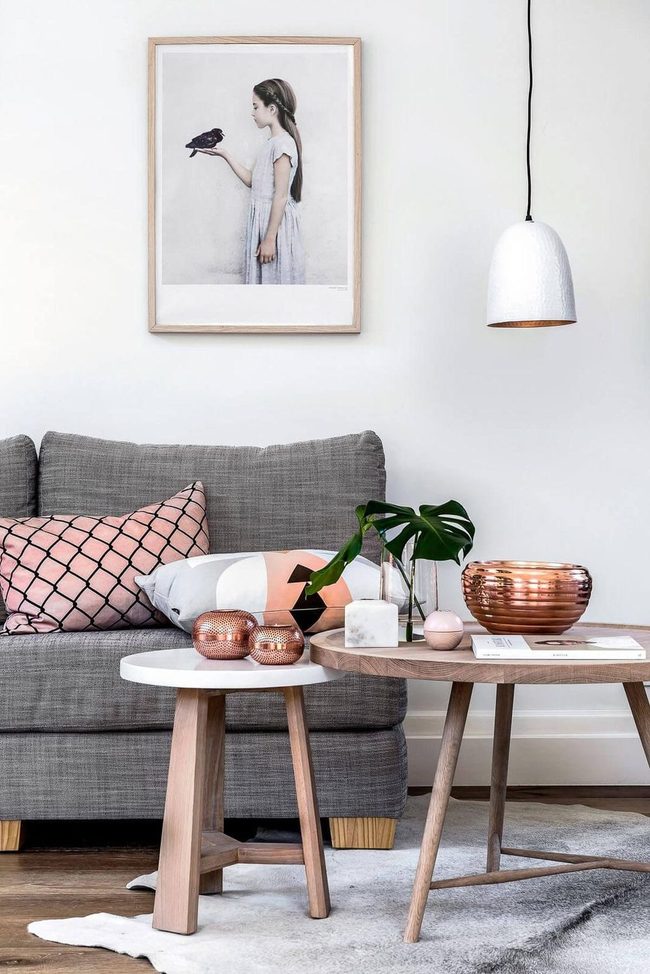 Copper Accents In Minimal Spaces