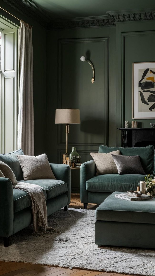 Deep Green Plush Lounge