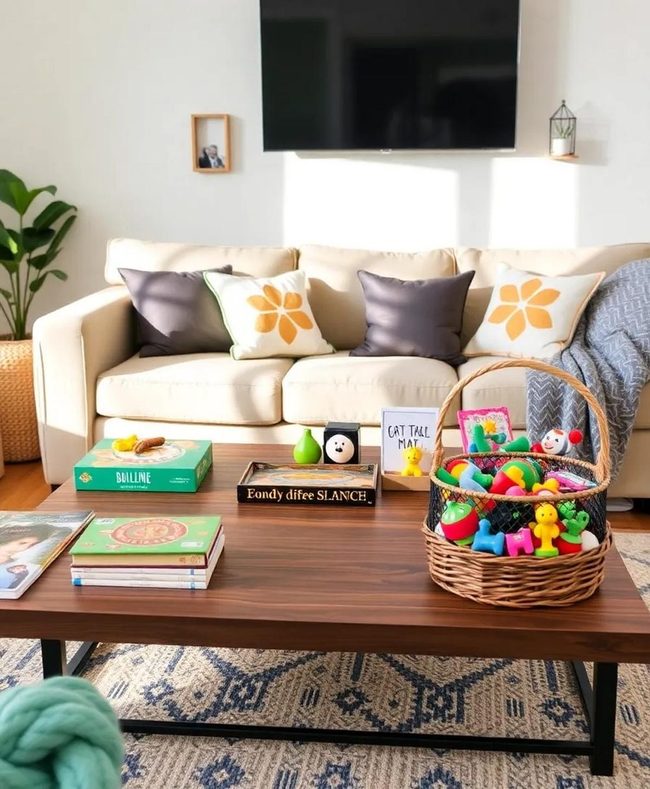 Family Game Table With Storing Baskets
