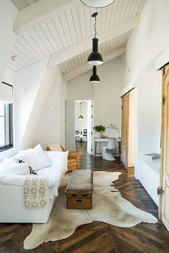 Dark Chevron Wood Floors Statement