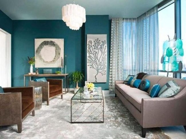 Deep Teal Walls Anchor Modern Living