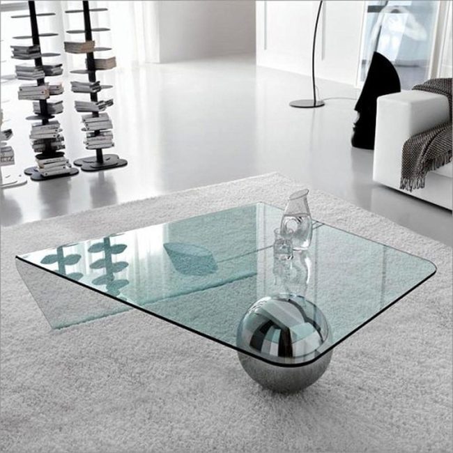 Glass Base Silver Sphere Minimalist