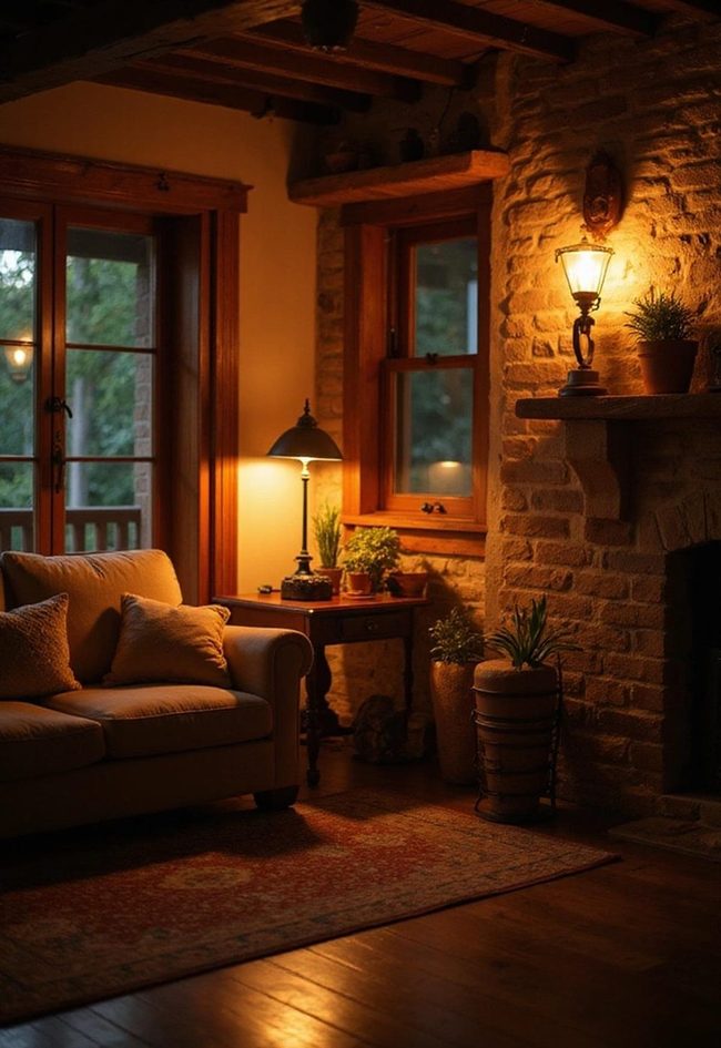 Layered Warm Lantern Fixtures