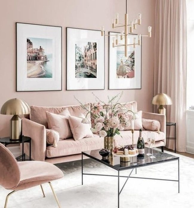 Black Coffee Table With Pink Walls