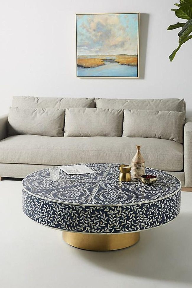 Blue Leaf Table Steals The Room