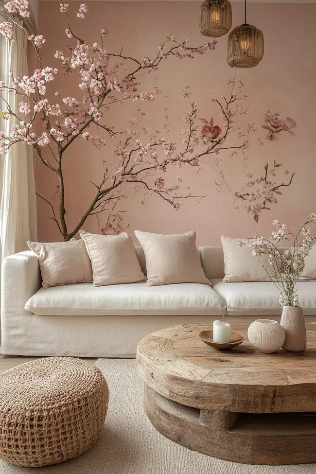 Floral Mural Meets Soft Pastels