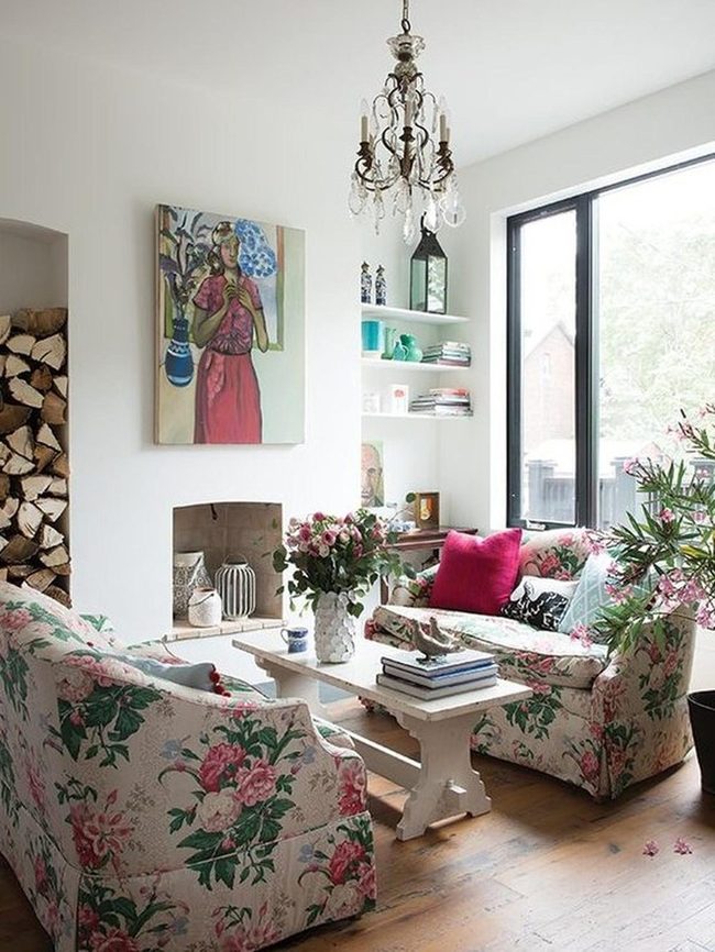 Light-Filled Room With Statement Painting