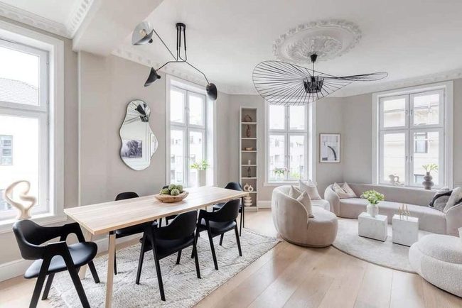 Beige Chairs, Black Metal Balance