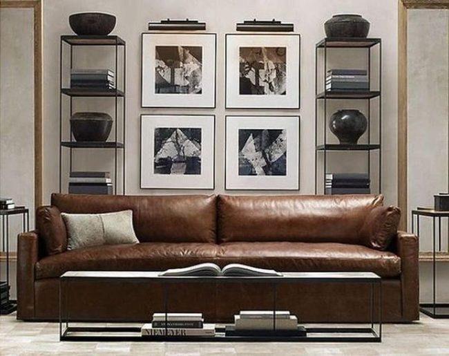 Brown Leather Meets Modern Art